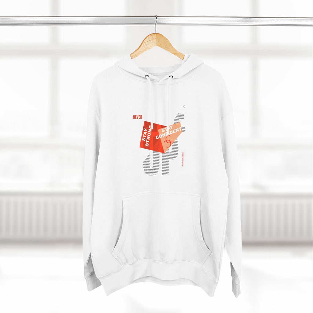 1.1 Confident Clothing Never Give Up Graphic Fleece Hoodie