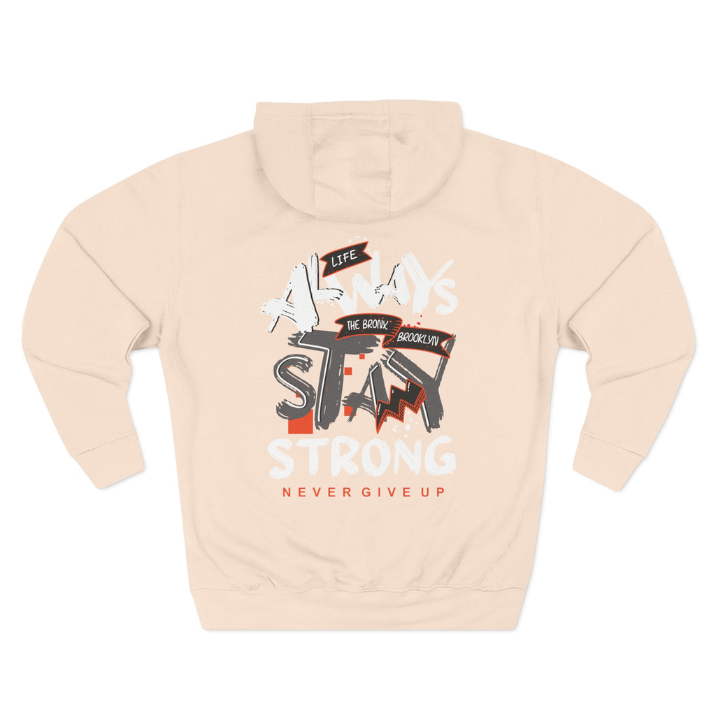 1.3 Confident Clothing Never Give Up Inspirational Fleece Hoodie