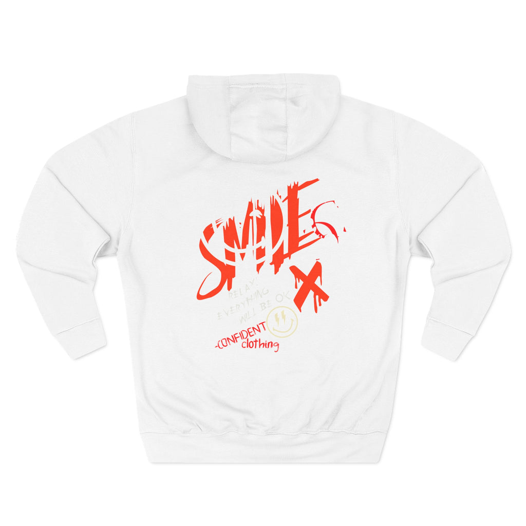 1.5 Confident Clothing Graffiti Hoodie – White “SMILE” Graphic