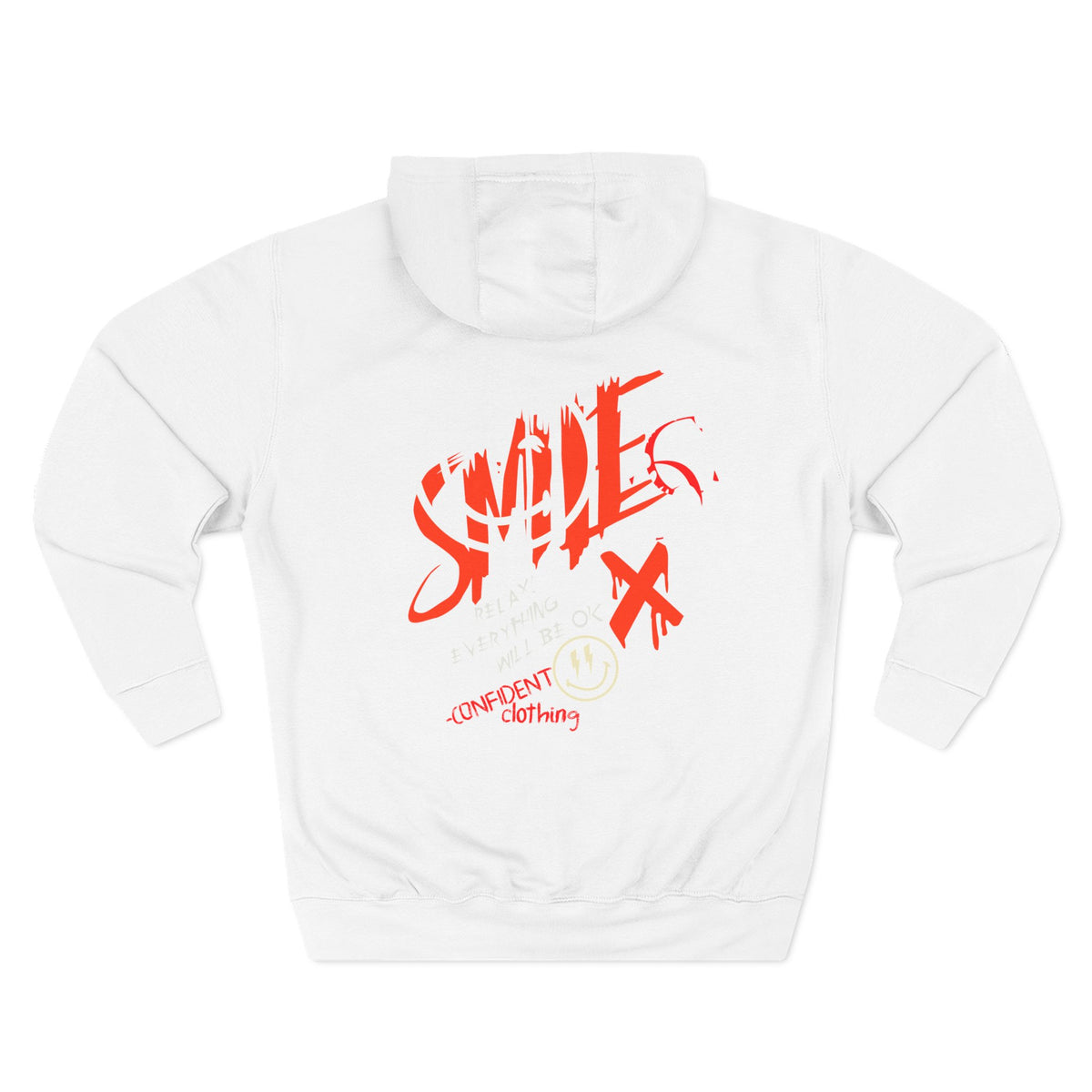 1.5 Confident Clothing Graffiti Hoodie – White “SMILE” Graphic