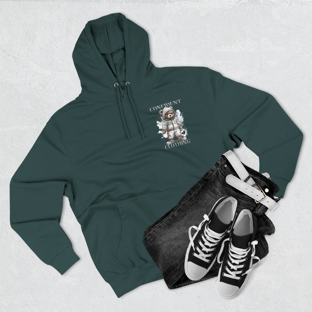 Confident Climbing Astronaut Snow Bear Fleece Hoodie