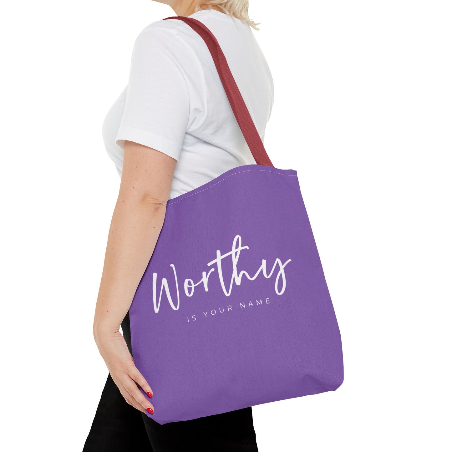 (tote bags) Worthy is Your Name (light purple)