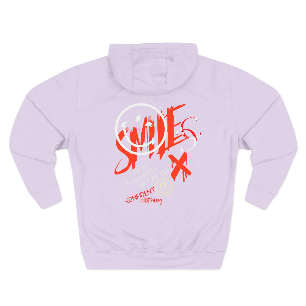 1.5 Confident Clothing Graffiti Hoodie – White “SMILE” Graphic