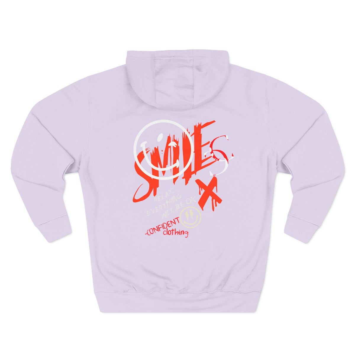 1.5 Confident Clothing Graffiti Hoodie – White “SMILE” Graphic