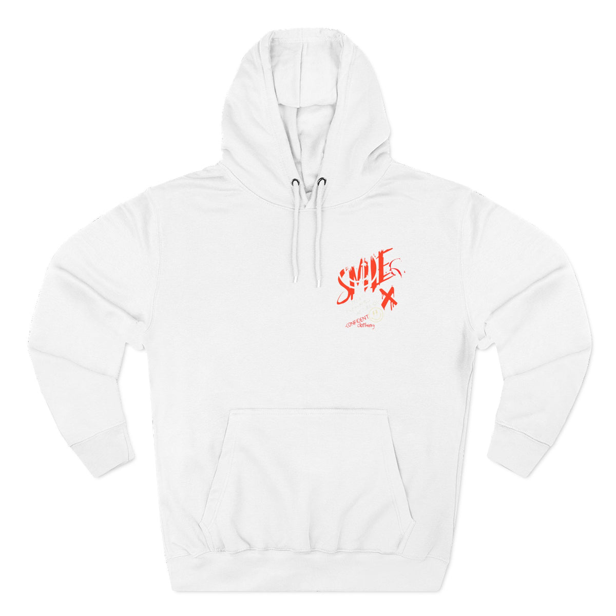 1.5 Confident Clothing Graffiti Hoodie – White “SMILE” Graphic