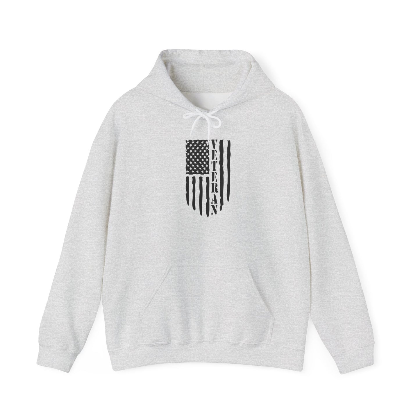 Veteran White Hoodie (black logo)