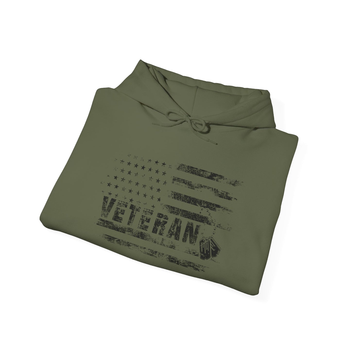 Veteran White Hoodie (black logo)