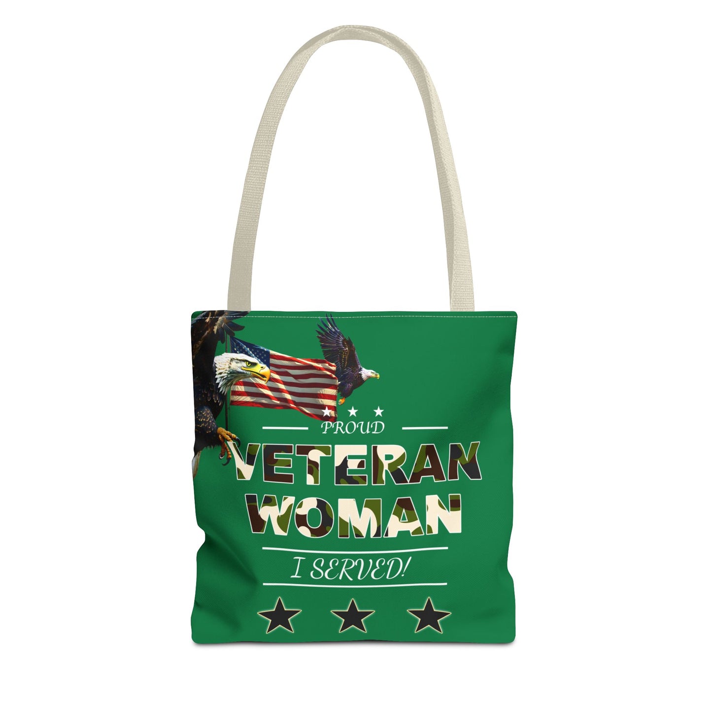 Proud Veteran Woman Tote Bag (Green)