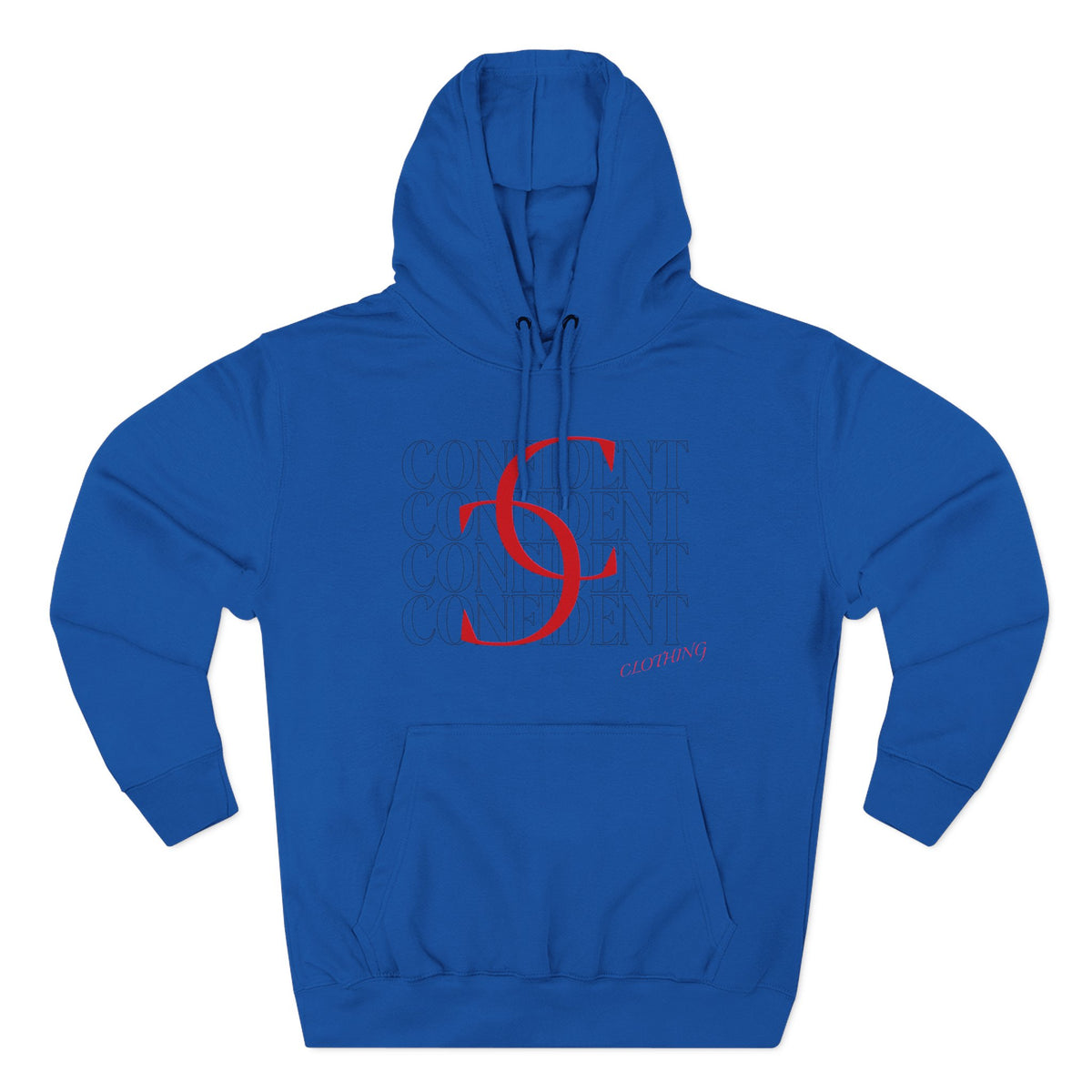 0.1 Confident Clothing Casual Minimalist Red Letter Graphic Fleece Hoodie