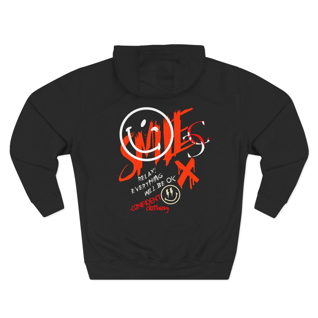 1.5 Confident Clothing Graffiti Hoodie – White “SMILE” Graphic