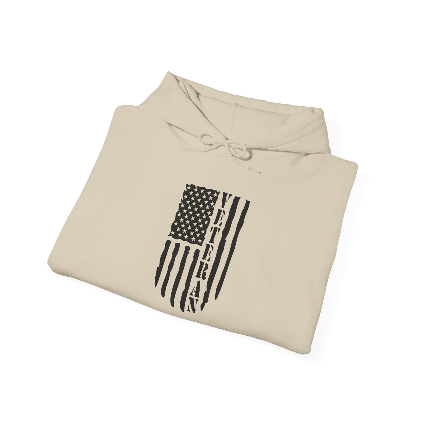 Veteran White Hoodie (black logo)