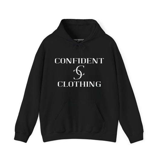 cc (Unisex) multi-color Confident Clothing Luxury Hooded Sweatshirt (white logo m nc)