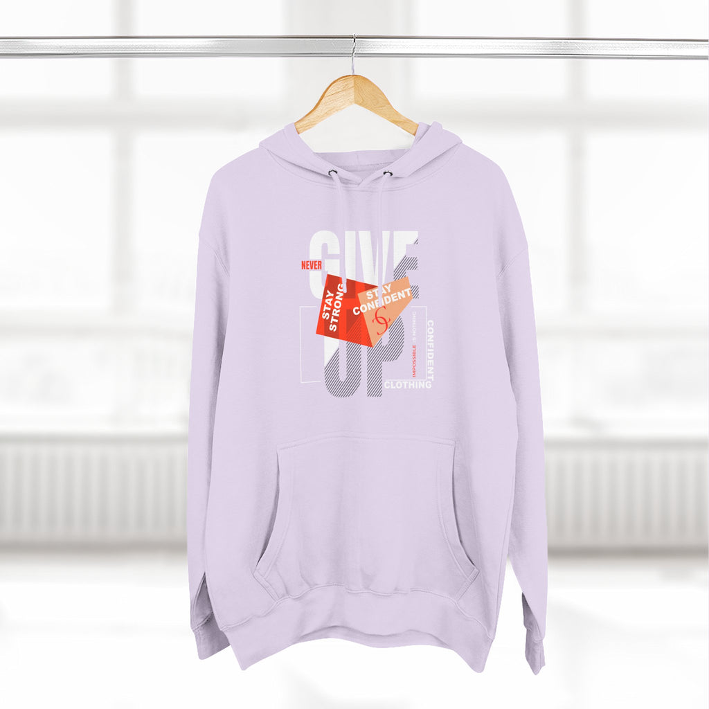 1.1 Confident Clothing Never Give Up Graphic Fleece Hoodie