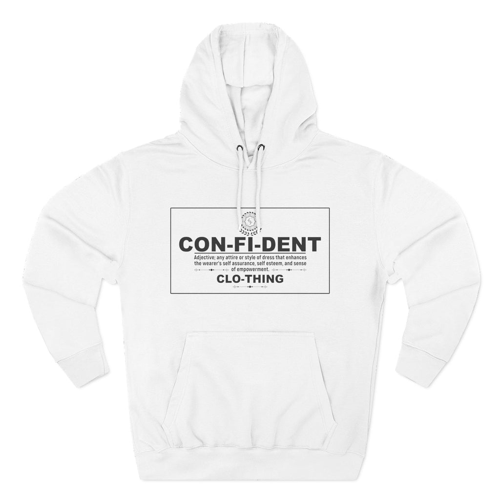 0.2 Confident Clothing Casual CON-FI-DENT Clothing Statement Fleece Hoodie