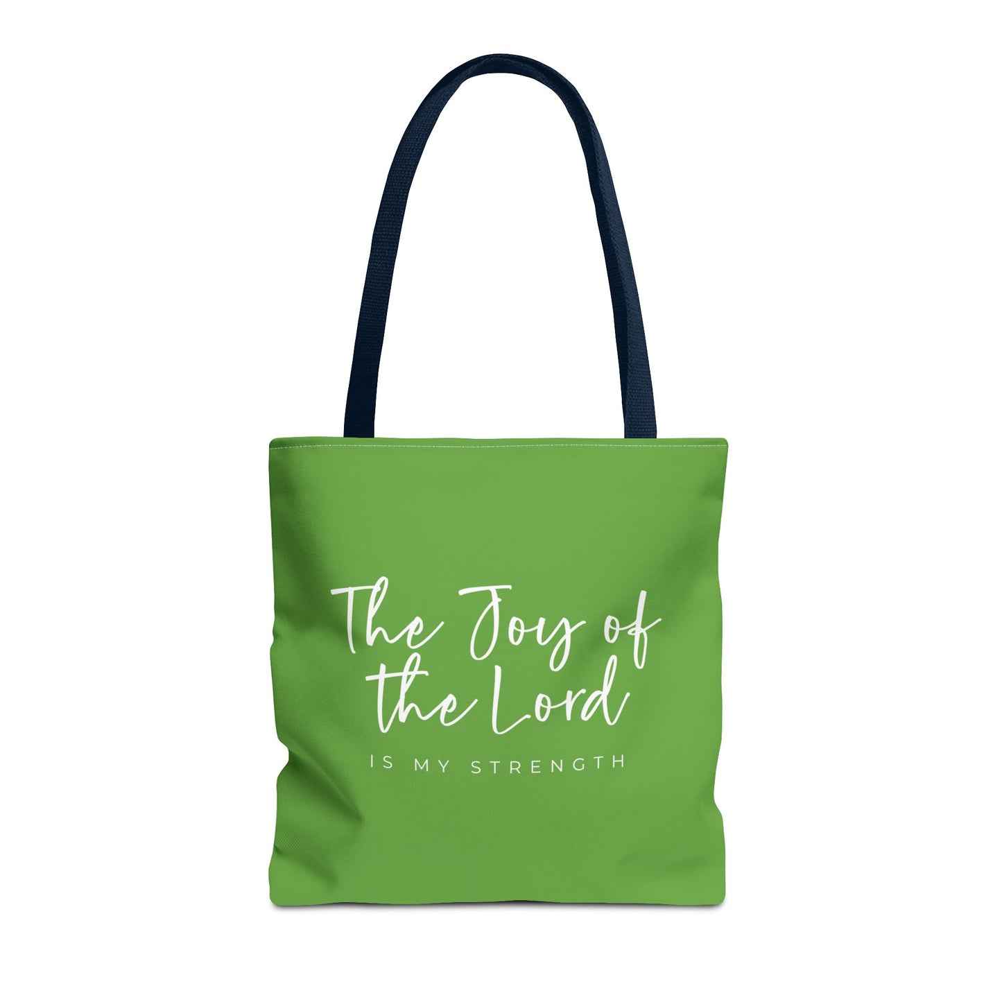 The Joy of the Lord is my Strength Tote Bag (kiwi green)