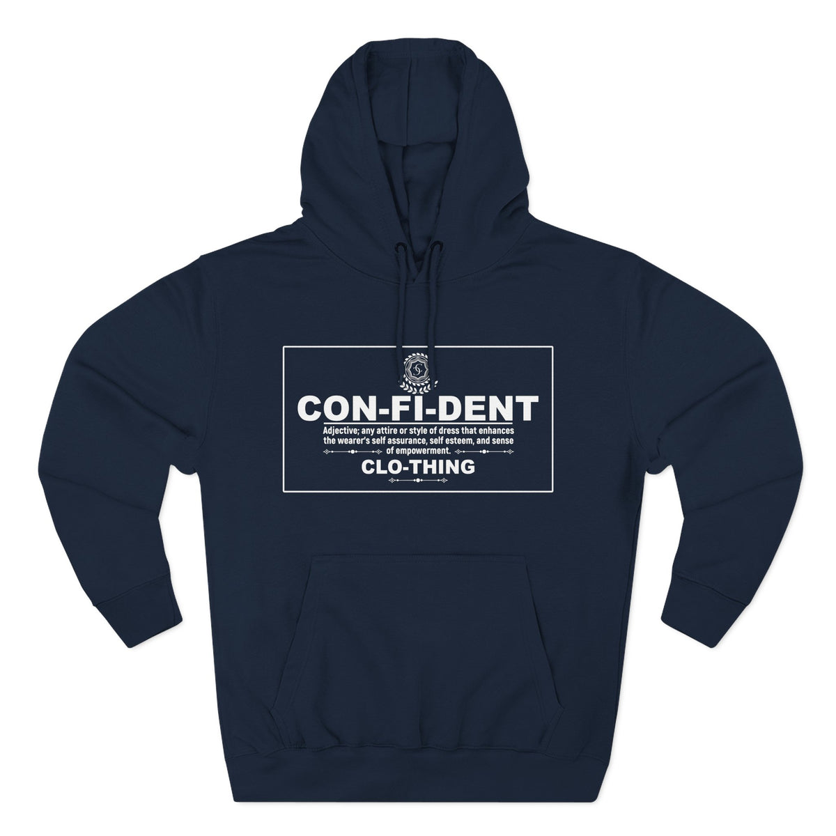 0.2 Confident Clothing Casual CON-FI-DENT Clothing Statement Fleece Hoodie