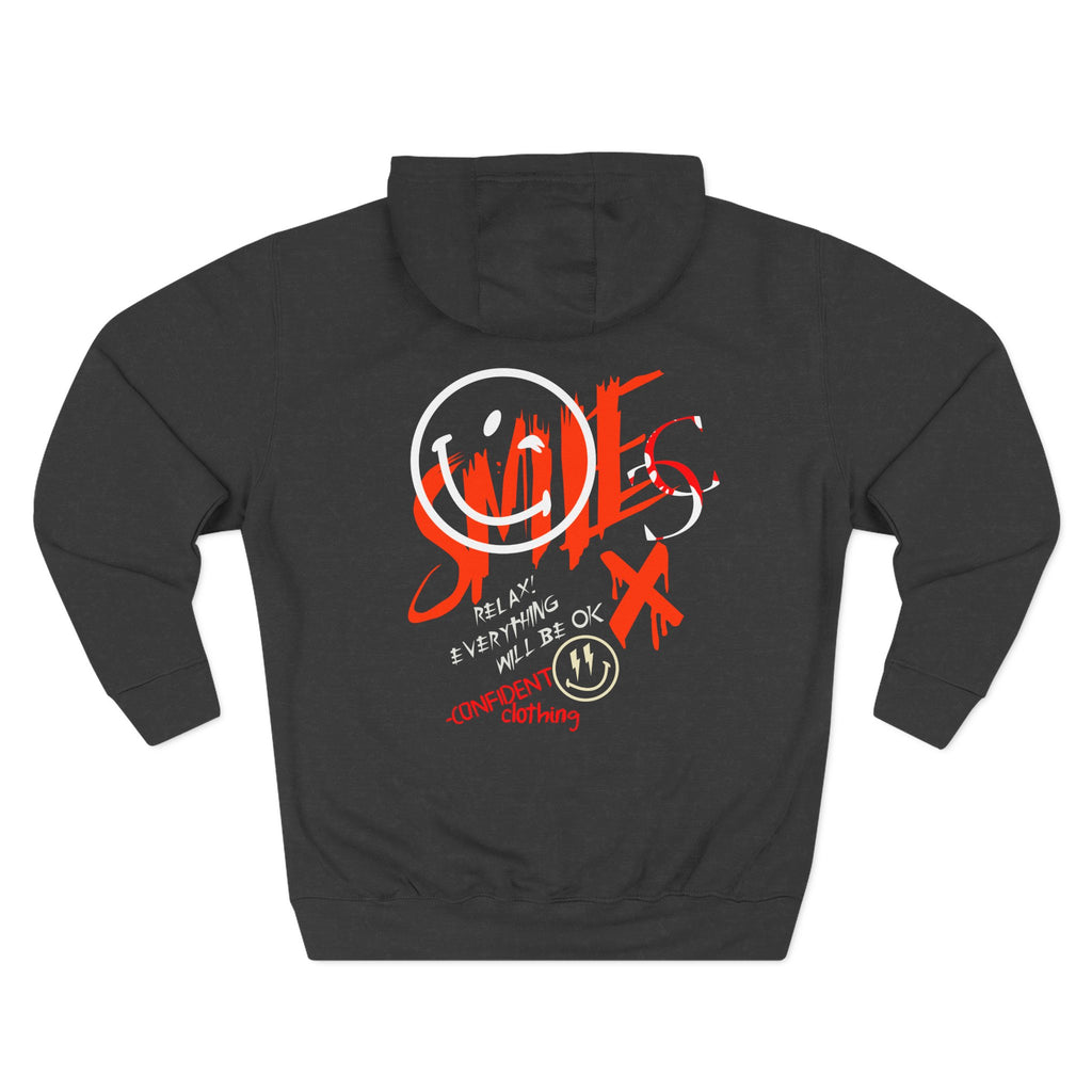 1.5 Confident Clothing Graffiti Hoodie – White “SMILE” Graphic