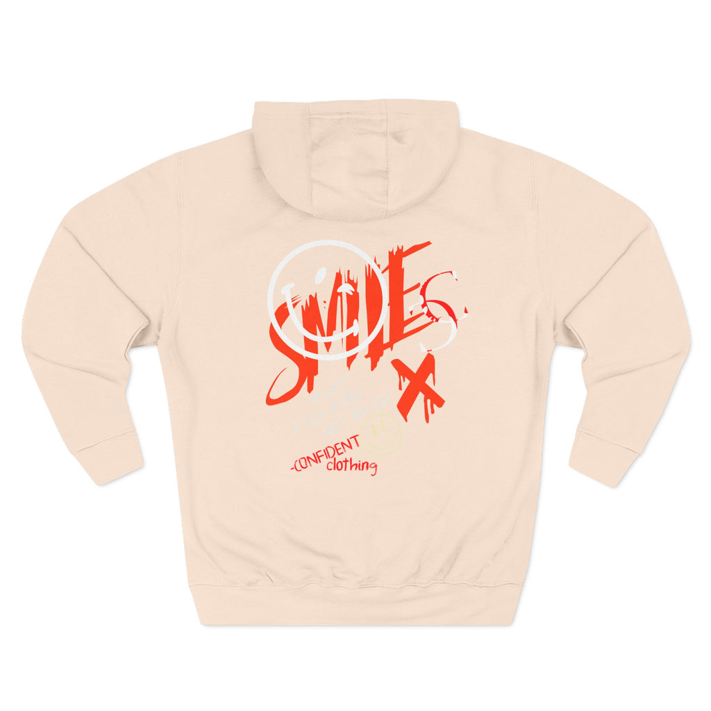 1.5 Confident Clothing Graffiti Hoodie – White “SMILE” Graphic