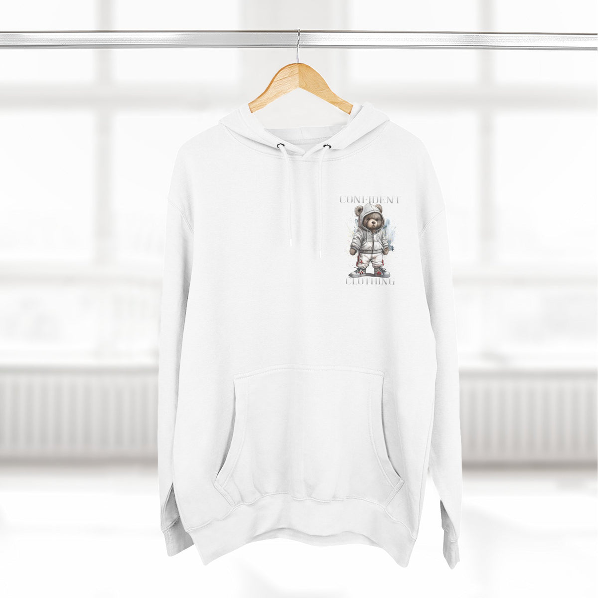 Confident Climbing Astronaut Snow Bear Fleece Hoodie
