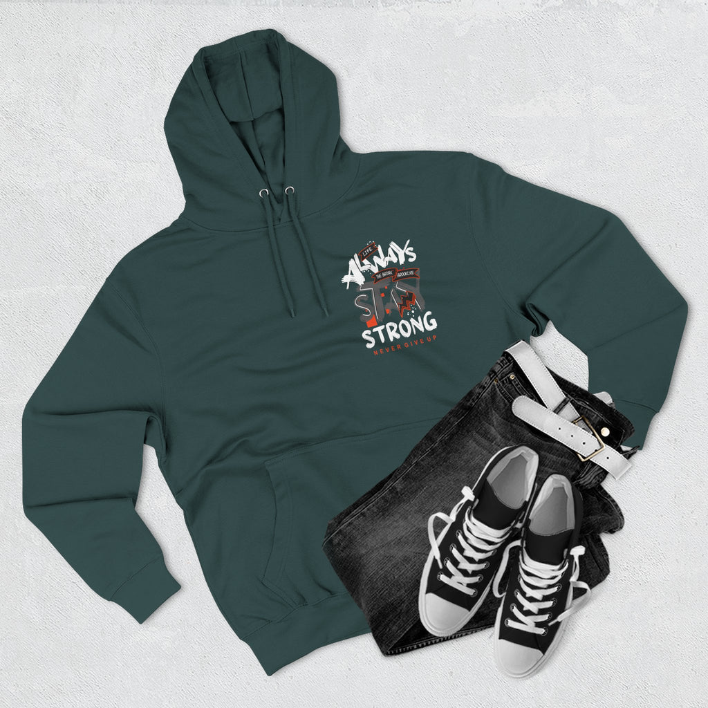 1.3 Confident Clothing Never Give Up Inspirational Fleece Hoodie