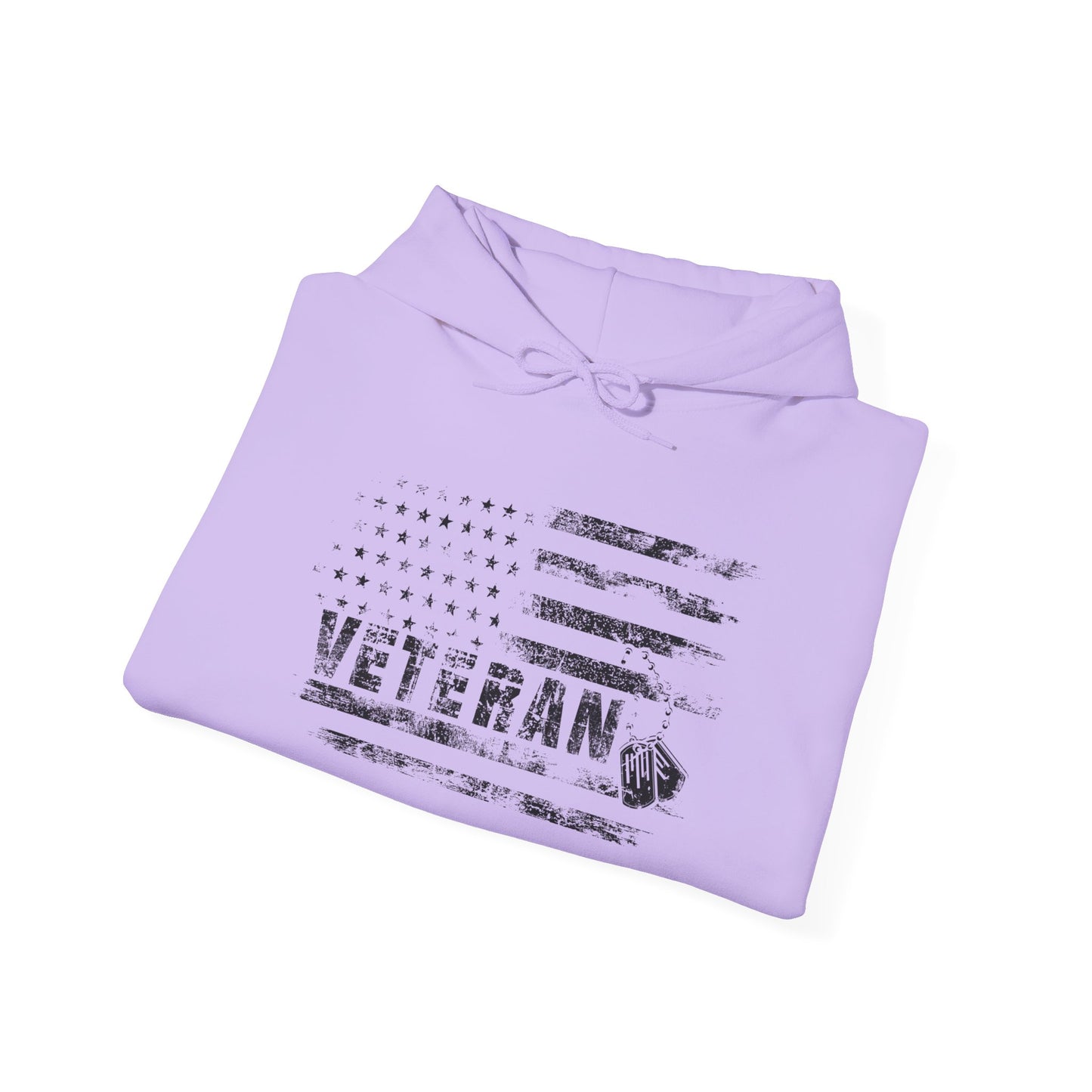 Veteran White Hoodie (black logo)