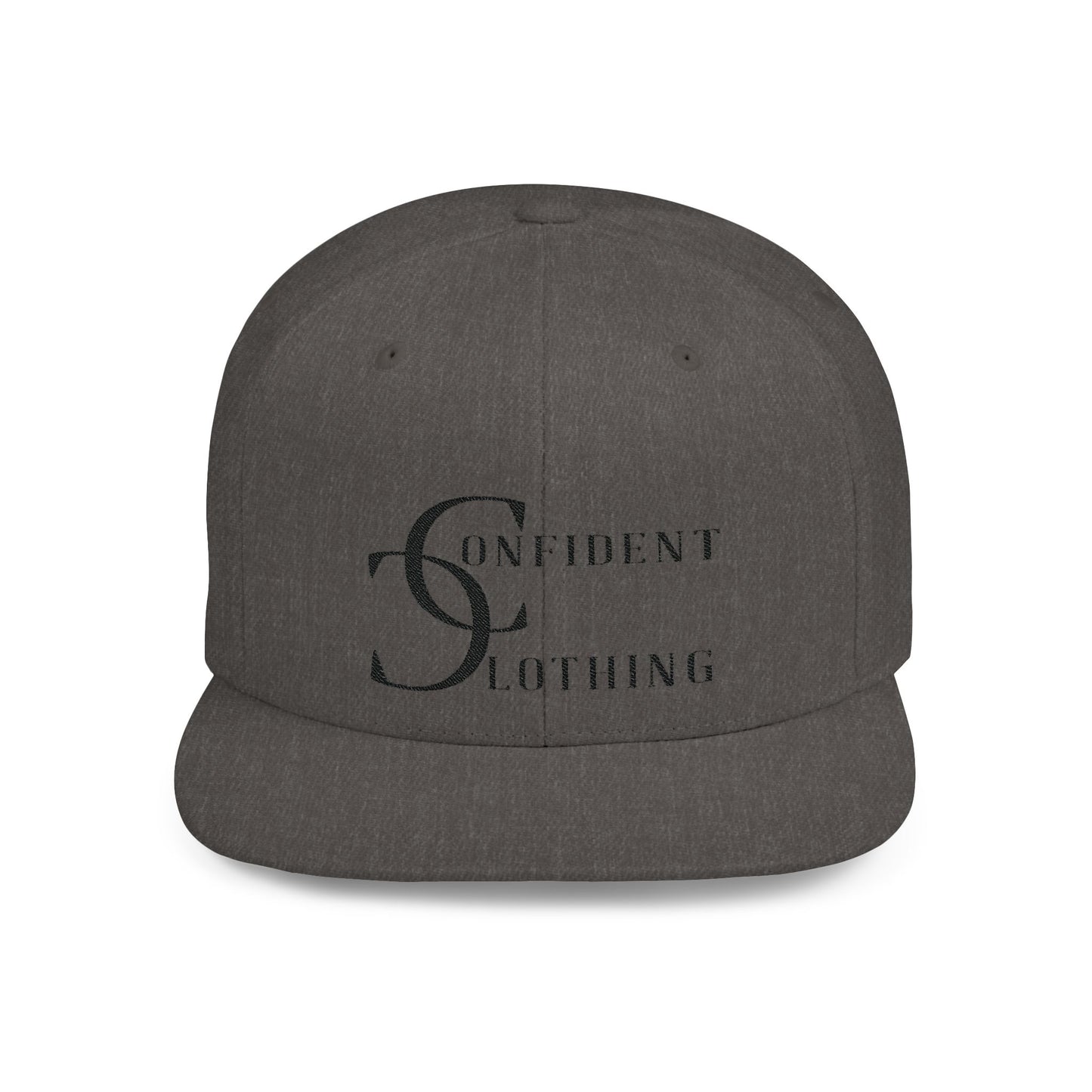 (hats) Confident Clothing Flat Bill Snapback (cc big black logo ll)