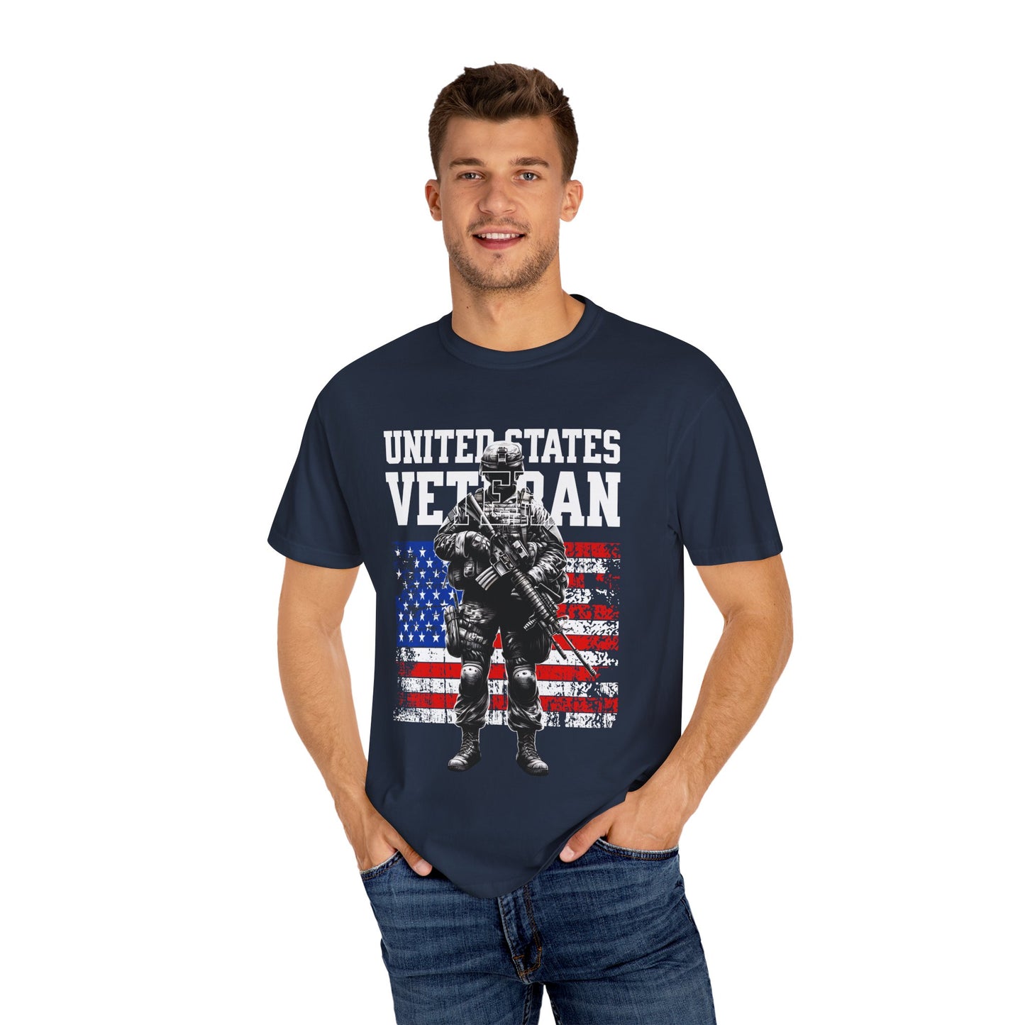 United States Veteran Unisex Garment-Dyed T-shirt
