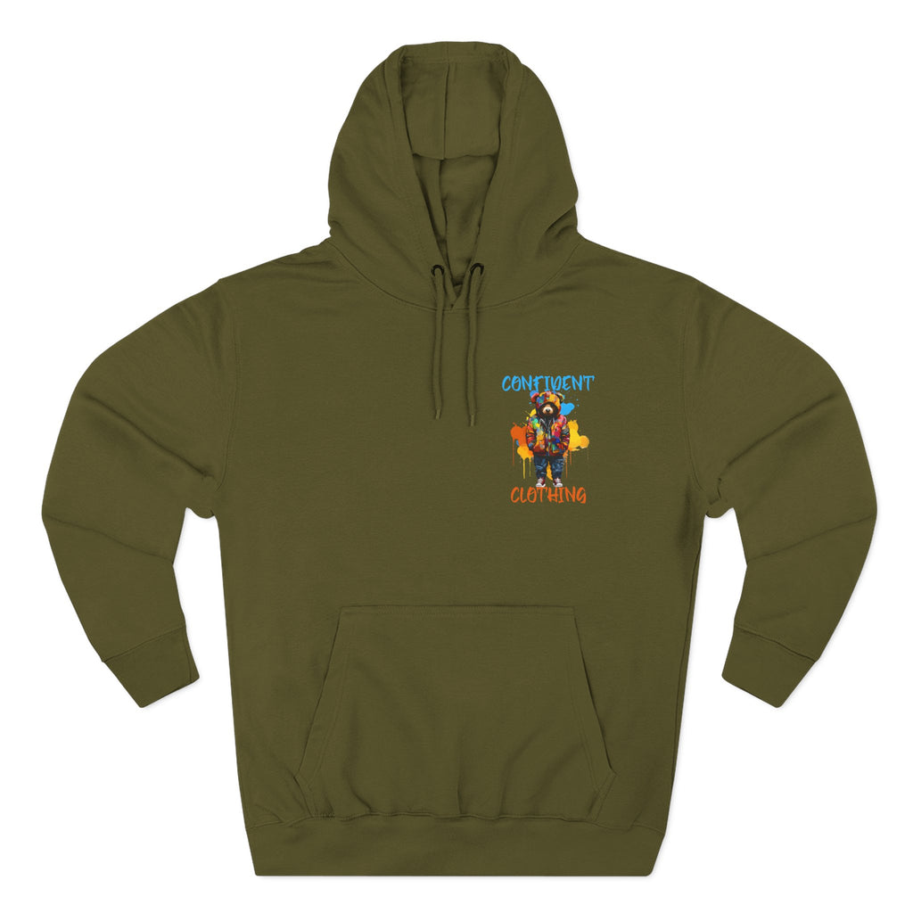Confident Clothing Bear Graphic Fleece Hoodie