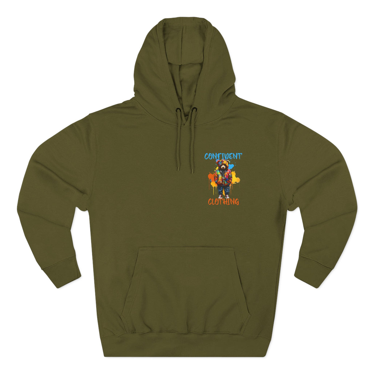 Confident Clothing Bear Graphic Fleece Hoodie