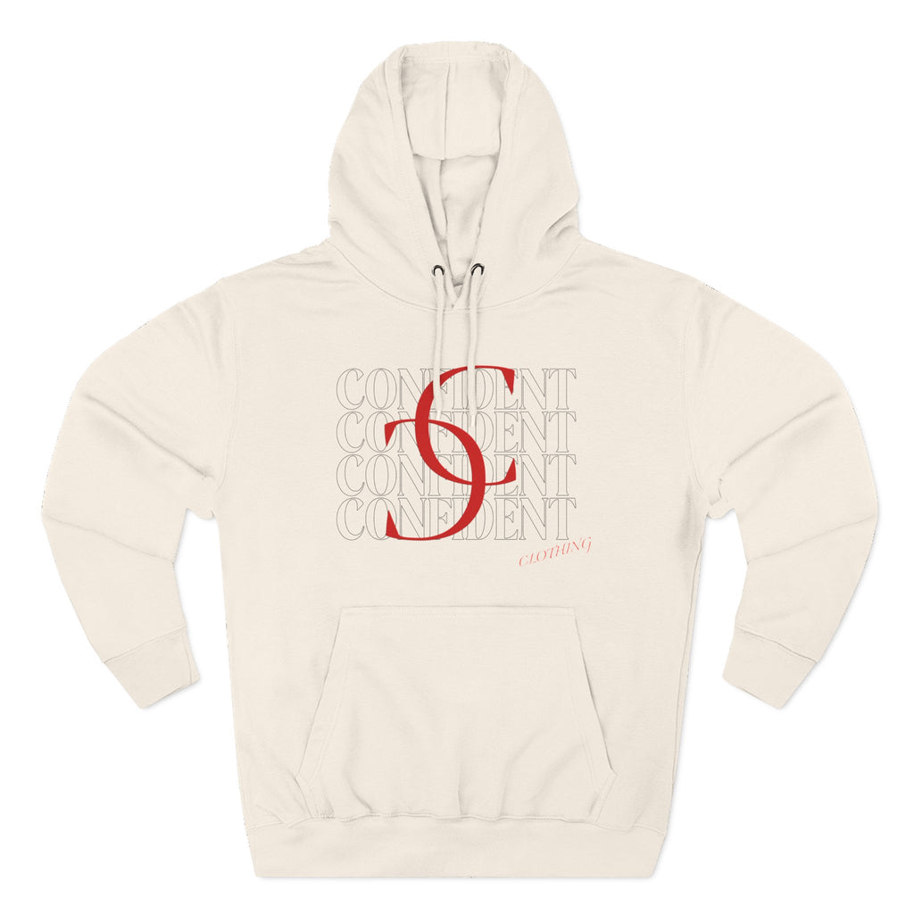 0.1 Confident Clothing Casual Minimalist Red Letter Graphic Fleece Hoodie