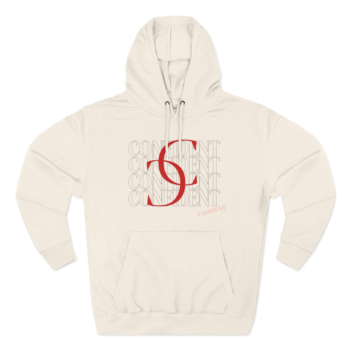 0.1 Confident Clothing Casual Minimalist Red Letter Graphic Fleece Hoodie