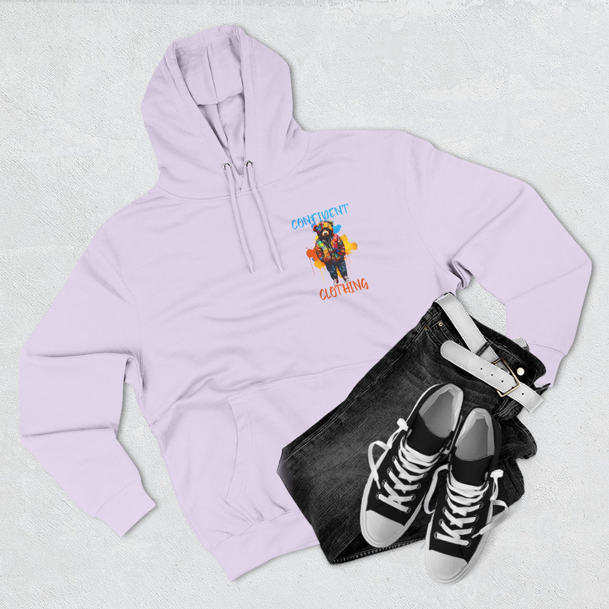 Confident Clothing Bear Graphic Fleece Hoodie
