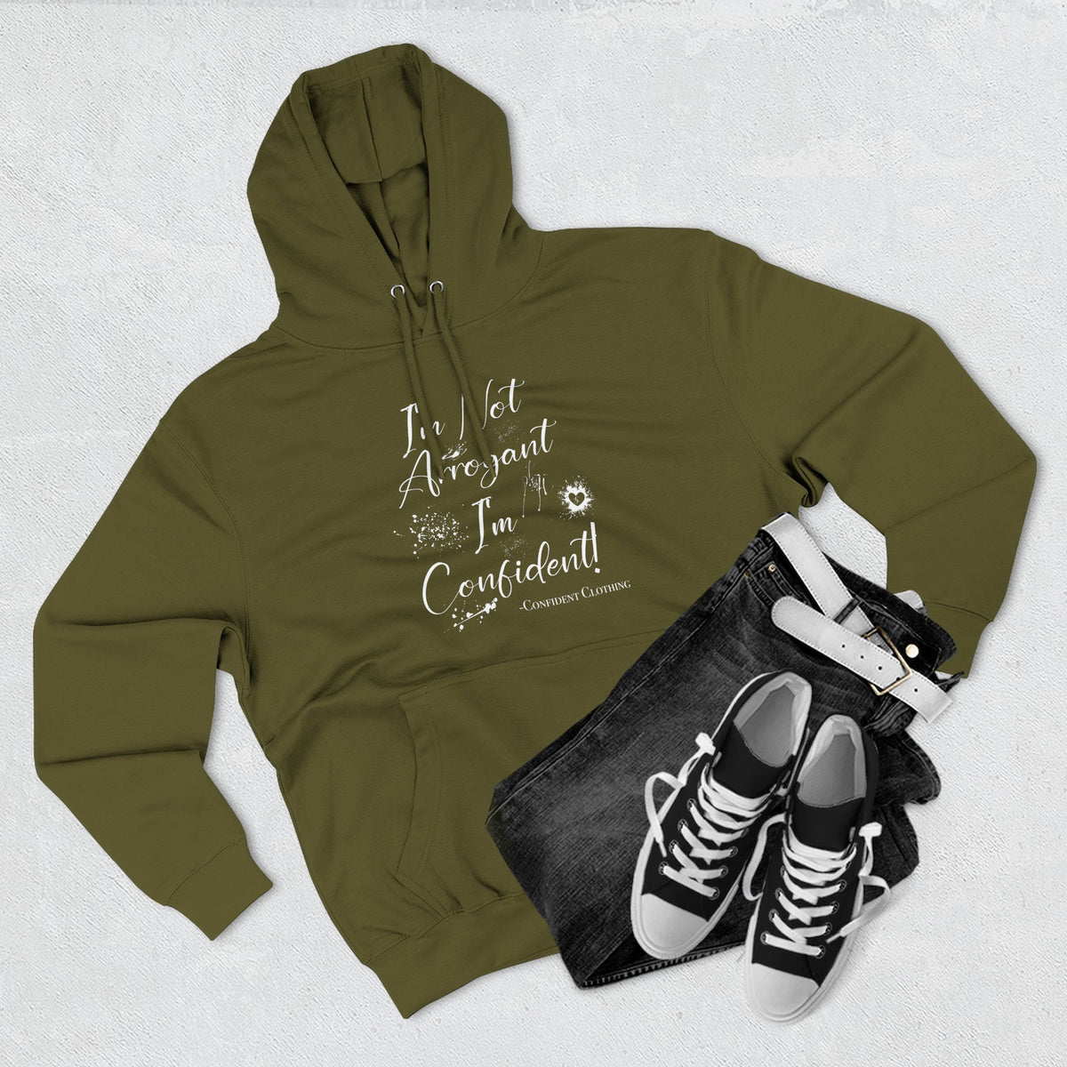 Confident Clothing I'm Not Arrogant I'm Confident Fleece Hoodie 03