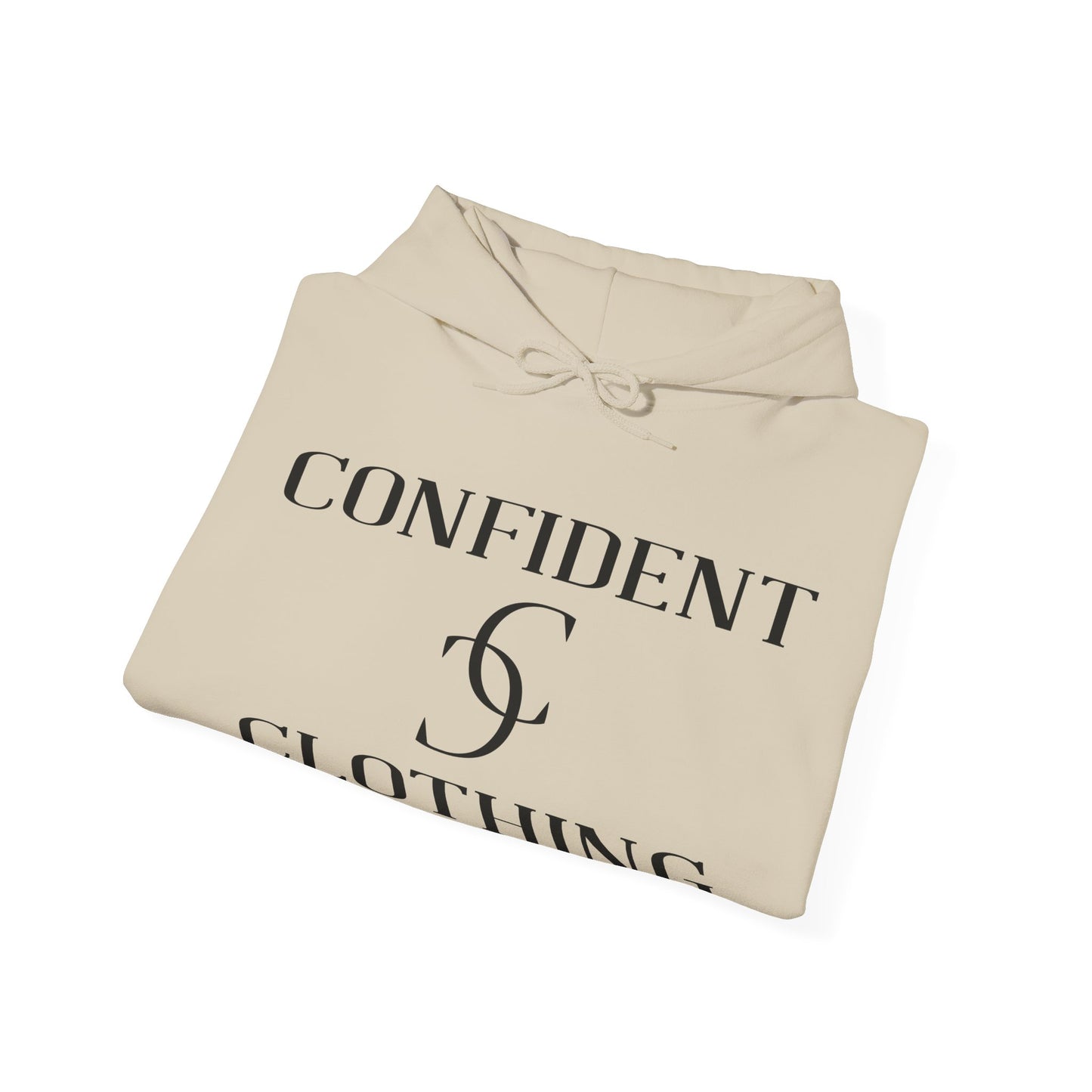 cc (Unisex) multi-color Confident Clothing Luxury Hooded Sweatshirt (black logo)