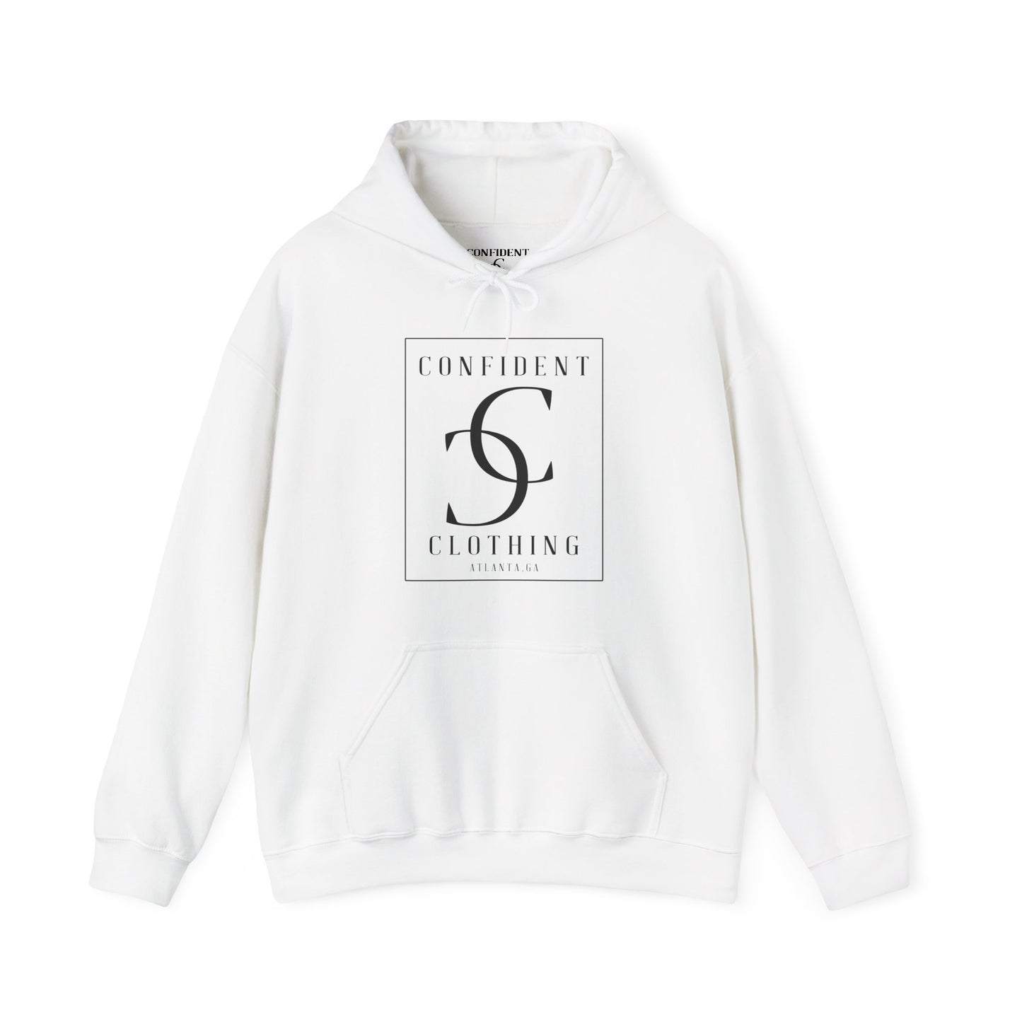 cc (Unisex) multi-color Confident Clothing Luxury Hooded Sweatshirt (black logo)