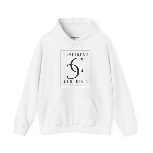 cc (Unisex) multi-color Confident Clothing Luxury Hooded Sweatshirt (black logo)