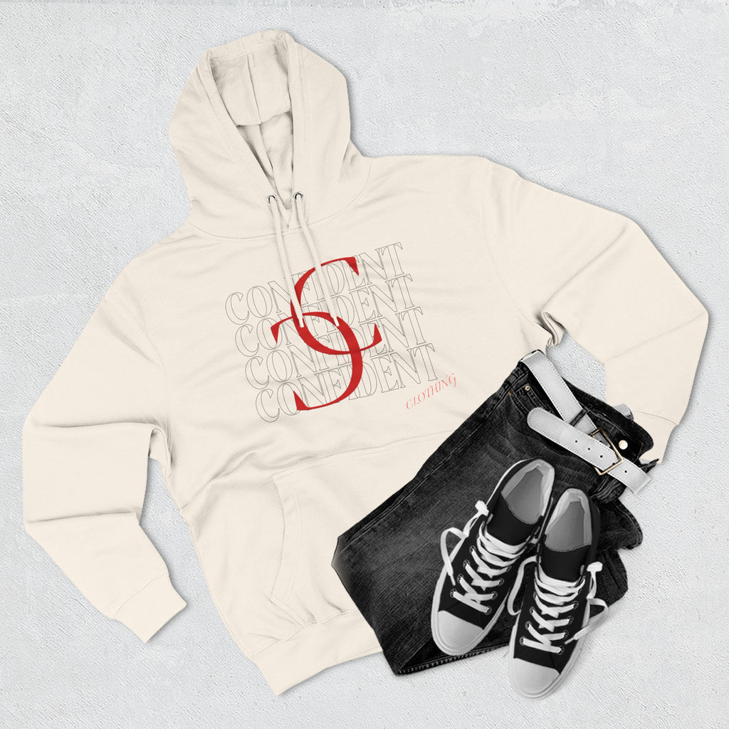 0.1 Confident Clothing Casual Minimalist Red Letter Graphic Fleece Hoodie