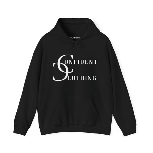 cc (Unisex) multi-color Confident Clothing Luxury Hooded Sweatshirt (white logo lb nc)
