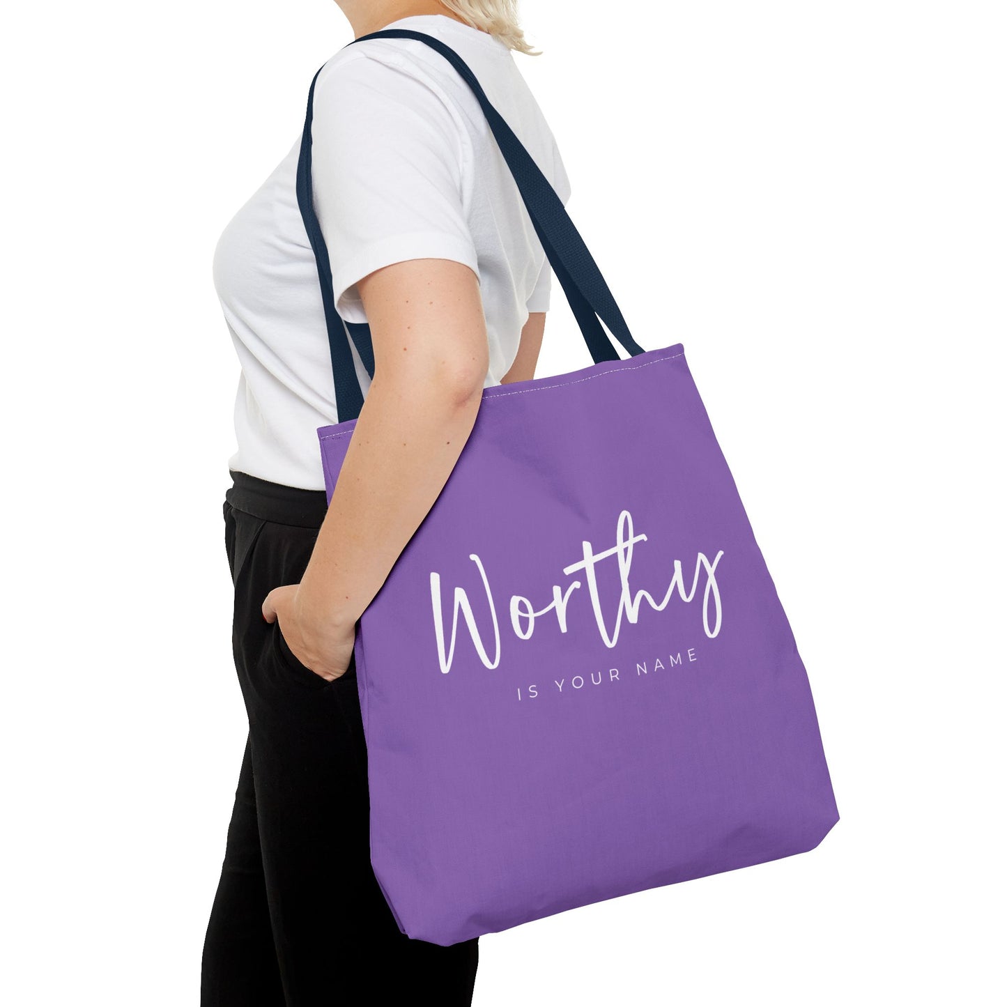 (tote bags) Worthy is Your Name (light purple)