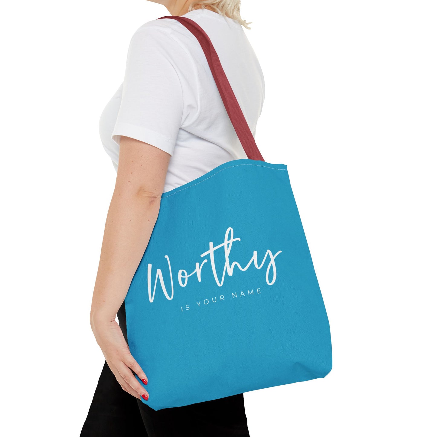 (tote bags) Worthy is Your Name (turquois)