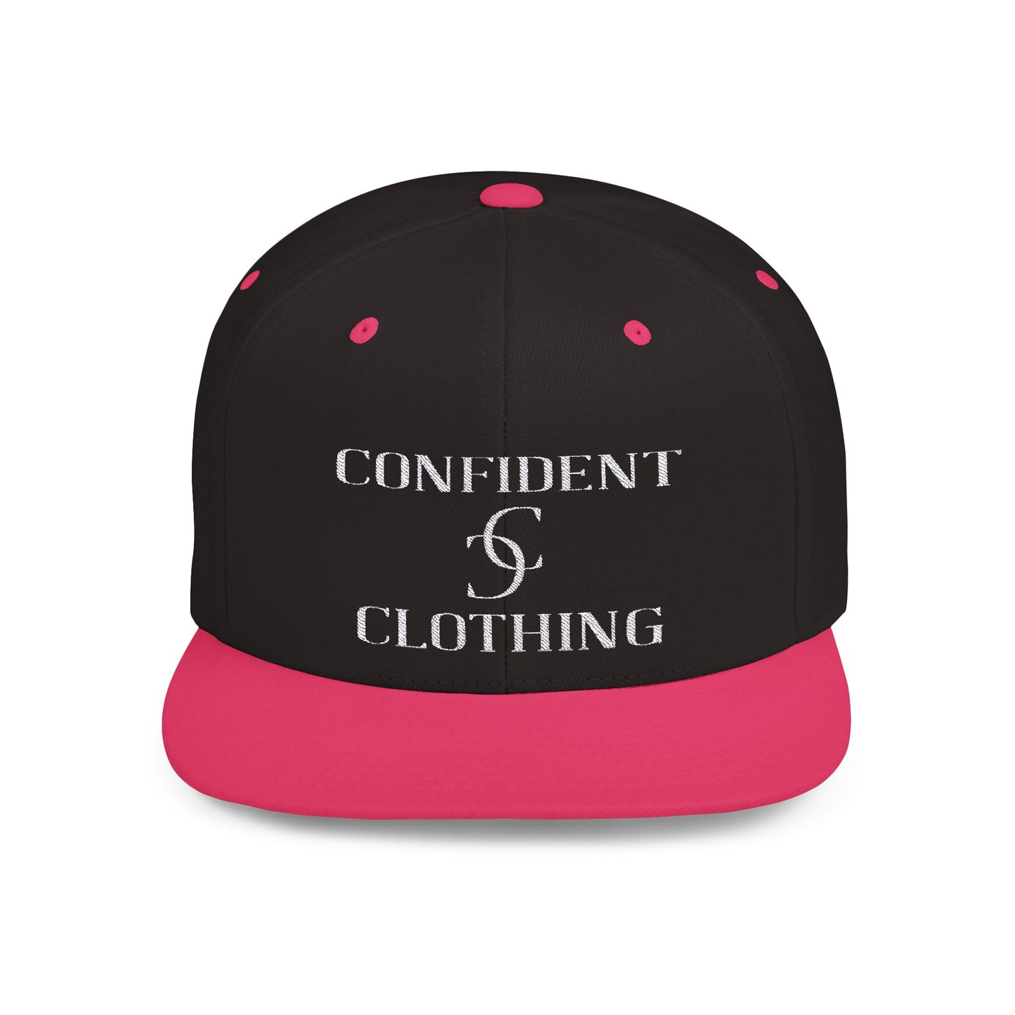 (hats) Confident Clothing Flat Bill Snapback (scc white logo)