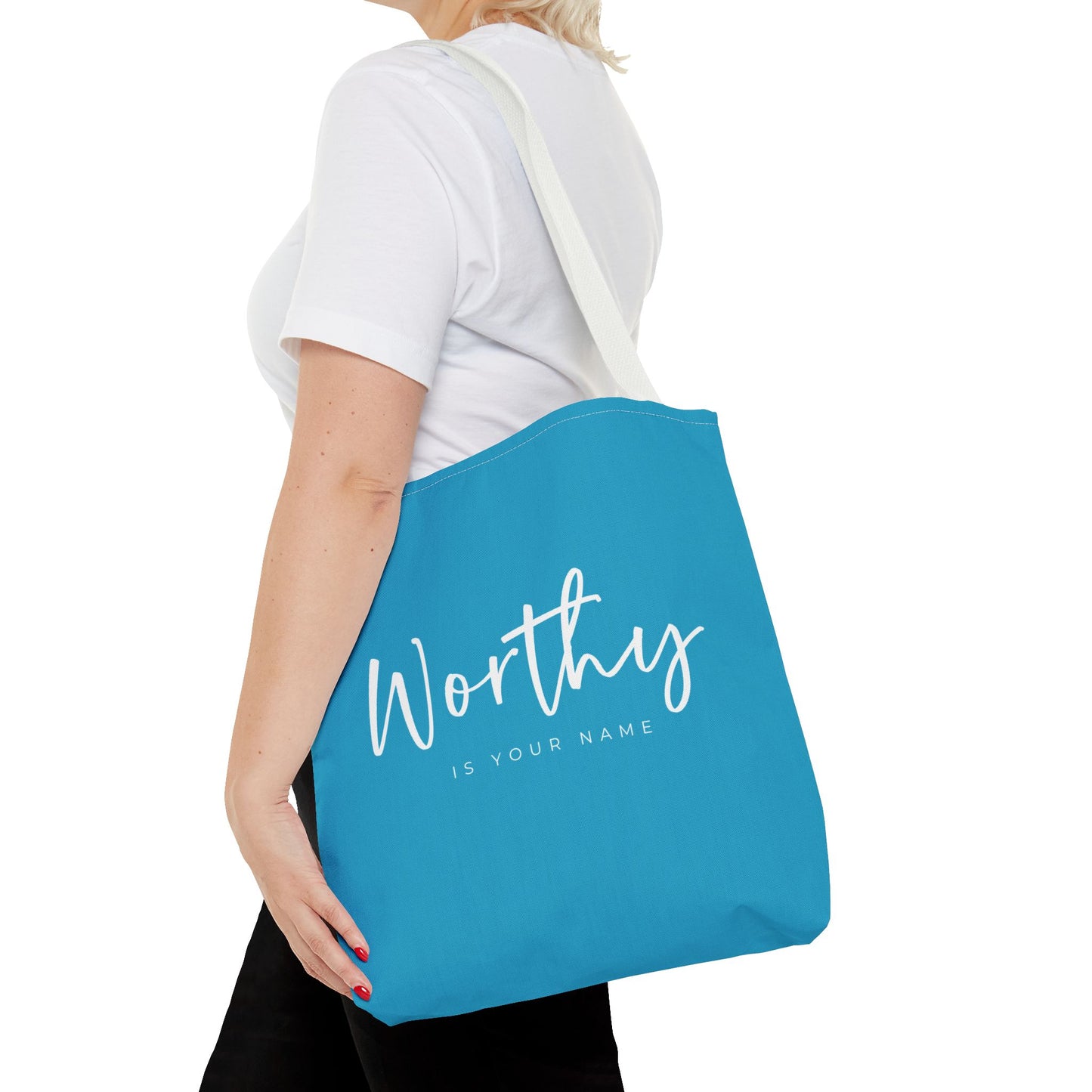 (tote bags) Worthy is Your Name (turquois)