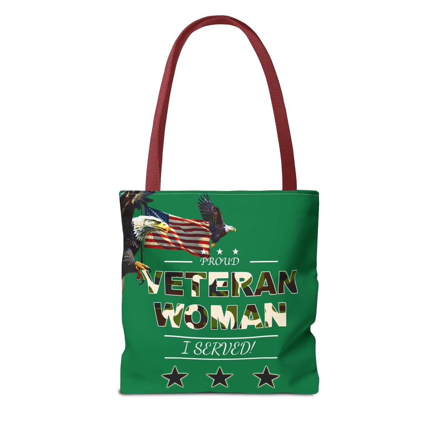 Proud Veteran Woman Tote Bag (Green)