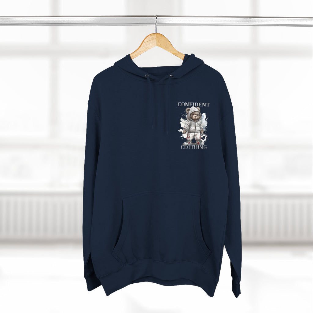 Confident Climbing Astronaut Snow Bear Fleece Hoodie