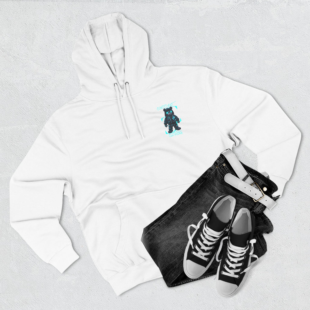 0.12 Confident Clothing Superstar Bear Graphic Fleece Hoodie