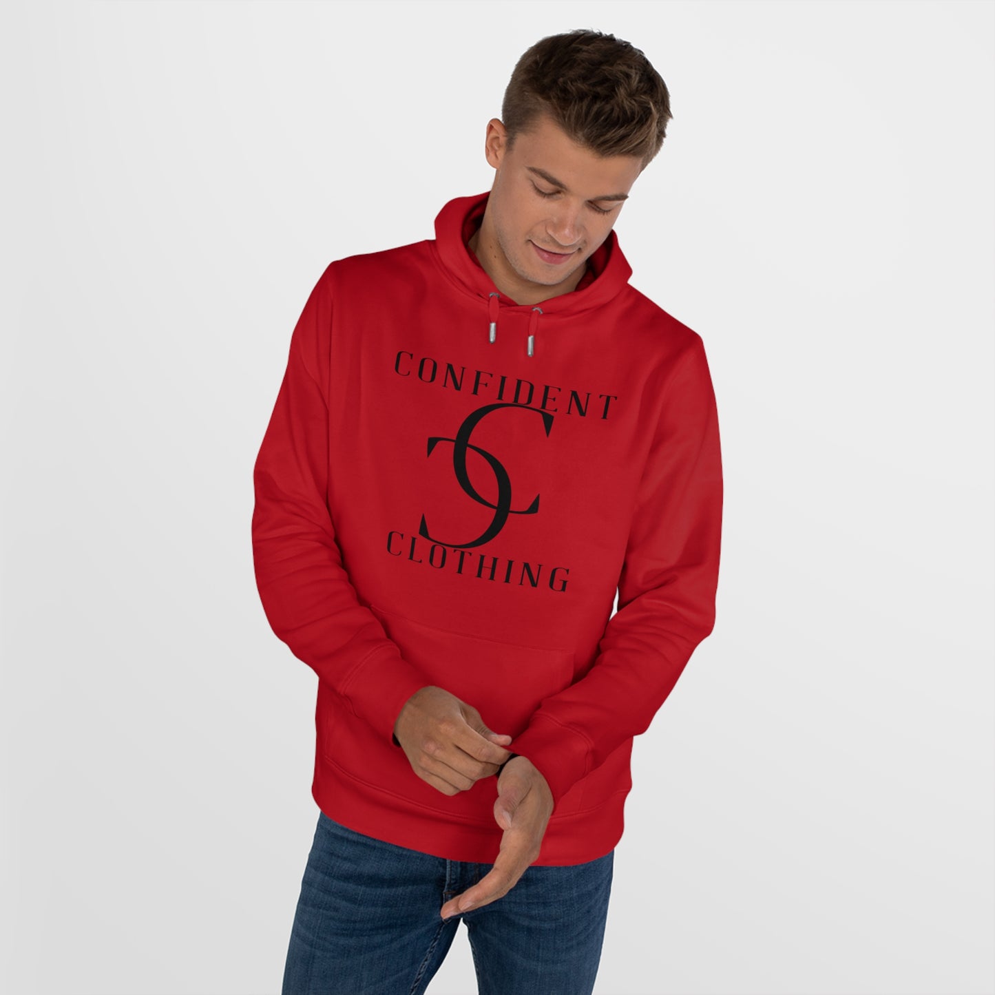 (hoodie unisex) multi-color Confident Clothing Luxury Hooded Sweatshirt (big cc black logo)
