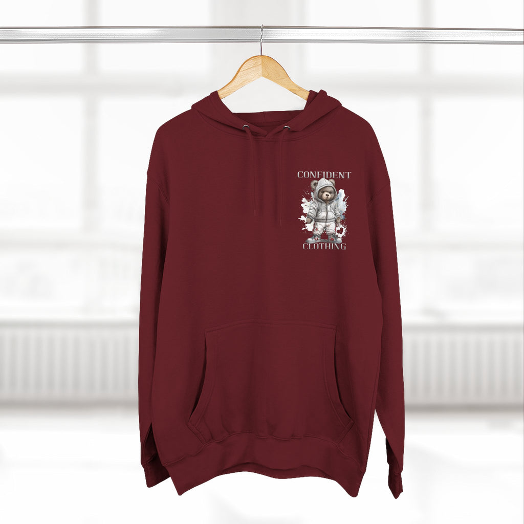 Confident Climbing Astronaut Snow Bear Fleece Hoodie