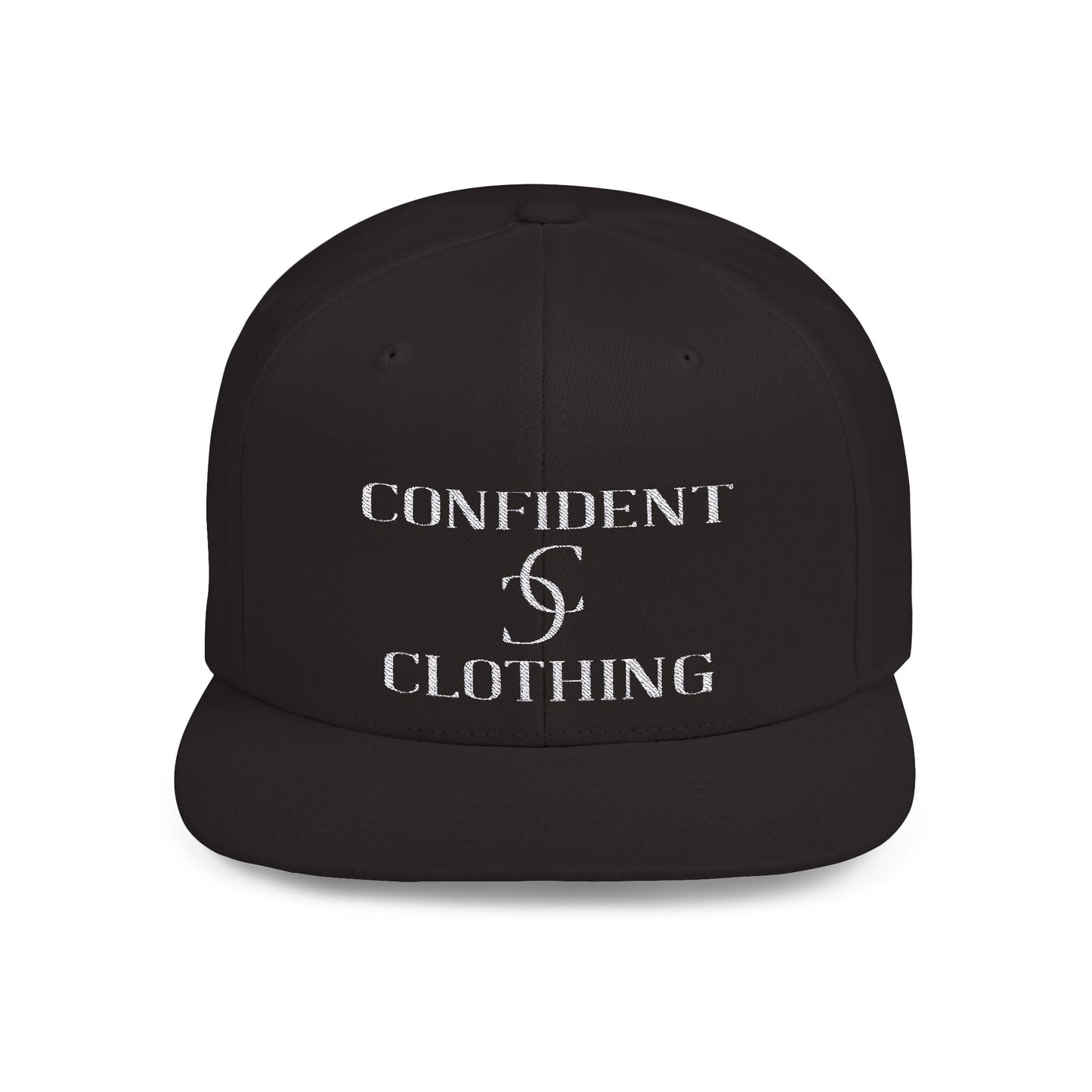 (hats) Confident Clothing Flat Bill Snapback (scc white logo)