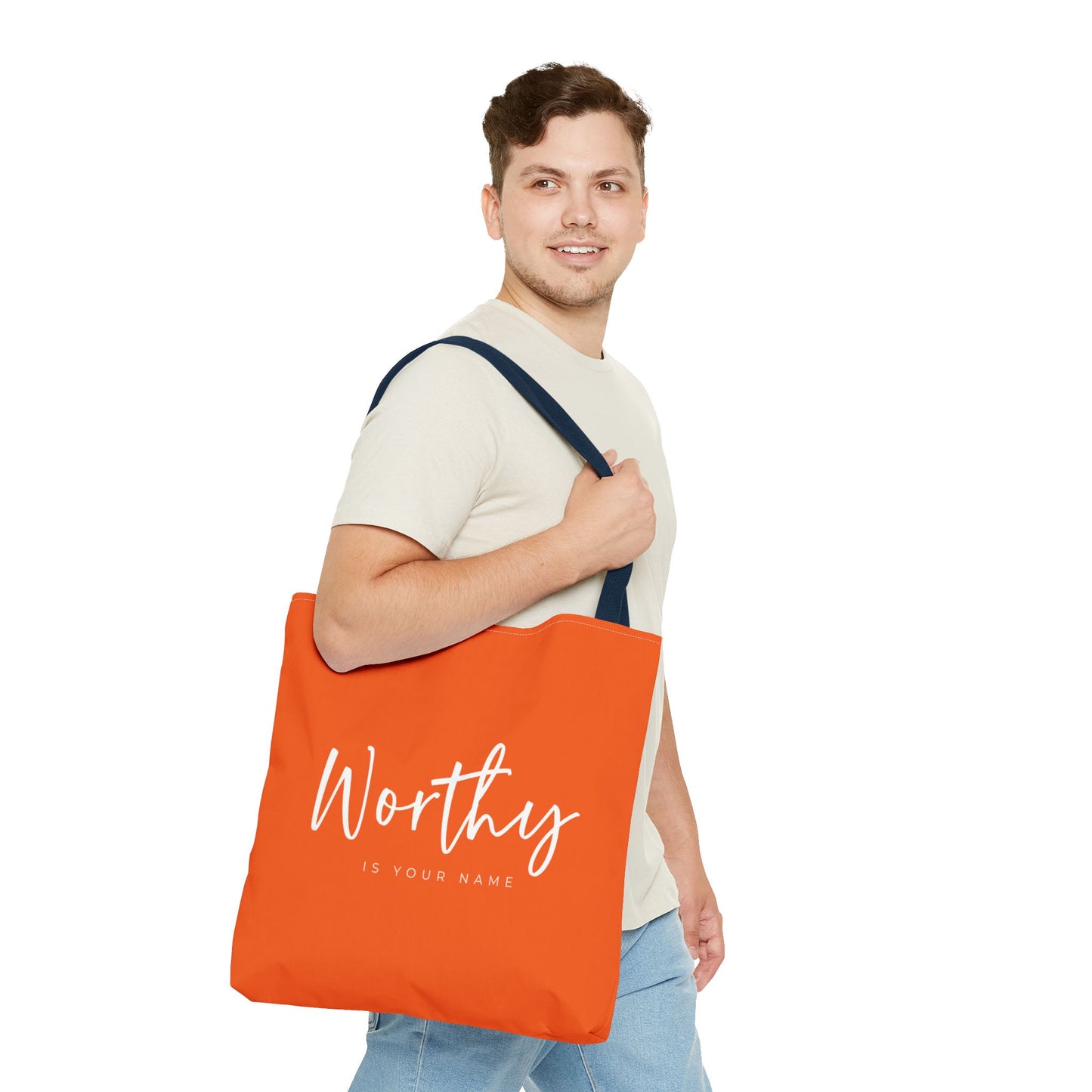 (tote bags) Worthy is Your Name (orange)