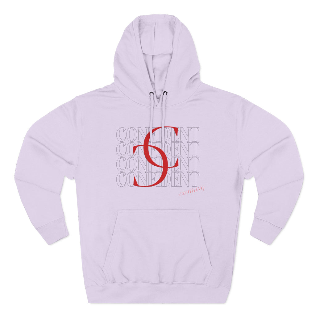 0.1 Confident Clothing Casual Minimalist Red Letter Graphic Fleece Hoodie